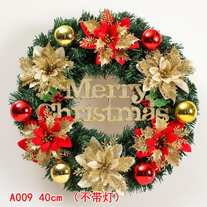 Red Christmas Wreath for Front Door Gold Window Wall Door Christmas Decorations 2023 Garland Ornament Guirnalda Navidad acacuss