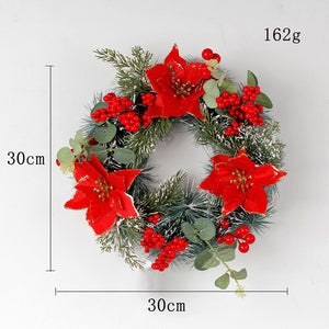 Red Christmas Wreath for Front Door Gold Window Wall Door Christmas Decorations 2023 Garland Ornament Guirnalda Navidad acacuss