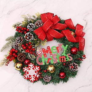 Red Christmas Wreath for Front Door Gold Window Wall Door Christmas Decorations 2023 Garland Ornament Guirnalda Navidad acacuss