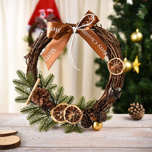Red Christmas Wreath for Front Door Gold Window Wall Door Christmas Decorations 2023 Garland Ornament Guirnalda Navidad acacuss