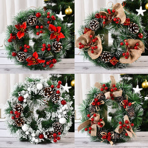 Red Christmas Wreath for Front Door Gold Window Wall Door Christmas Decorations 2023 Garland Ornament Guirnalda Navidad acacuss