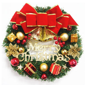 Red Christmas Wreath for Front Door Gold Window Wall Door Christmas Decorations 2023 Garland Ornament Guirnalda Navidad acacuss