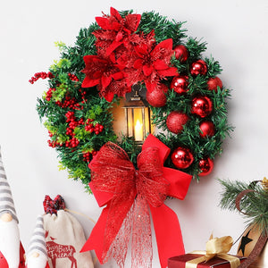 Red Christmas Wreath for Front Door Gold Window Wall Door Christmas Decorations 2023 Garland Ornament Guirnalda Navidad acacuss