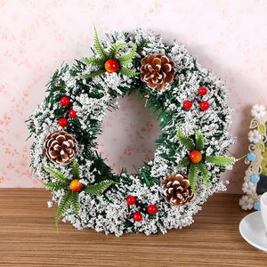 Red Christmas Wreath for Front Door Gold Window Wall Door Christmas Decorations 2023 Garland Ornament Guirnalda Navidad acacuss