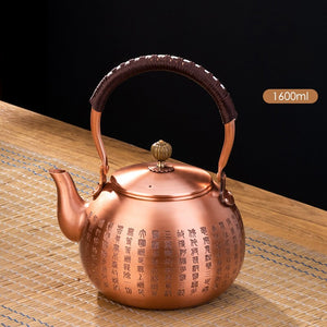 Red Copper Teapot Chinese Tea Ceremony Handmade Pure Tea Kung Fu Tea Copper Teawear Retro Keep In Good Health Tea Kettle acacuss