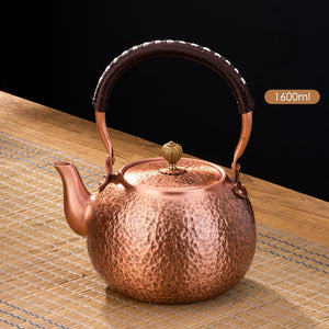 Red Copper Teapot Chinese Tea Ceremony Handmade Pure Tea Kung Fu Tea Copper Teawear Retro Keep In Good Health Tea Kettle acacuss