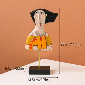 Resin Abstract Face Art Ornament Exotic Figure Statues Home Living Room Office Tabletop Decorative Figurines Interior acacuss