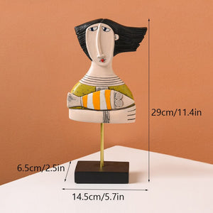 Resin Abstract Face Art Ornament Exotic Figure Statues Home Living Room Office Tabletop Decorative Figurines Interior acacuss