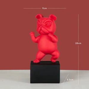 Resin Abstract Yoga Bulldog Dog Figurine Statuette Sculpture Animal Statue Desktop Craft Home Living Room Ornaments Decoration acacuss