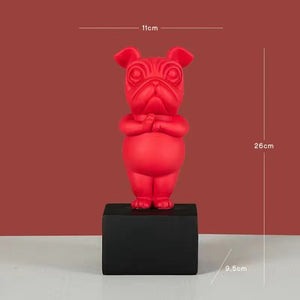 Resin Abstract Yoga Bulldog Dog Figurine Statuette Sculpture Animal Statue Desktop Craft Home Living Room Ornaments Decoration acacuss