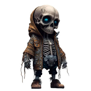 Resin Cool Skeleton Figures Halloween Skeleton Figurine Skull Horrible Ornaments Car Instrument Panel Desk Decoration acacuss