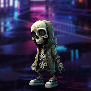 Resin Cool Skeleton Figures Halloween Skeleton Figurine Skull Horrible Ornaments Car Instrument Panel Desk Decoration acacuss