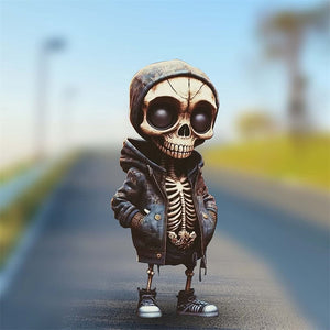 Resin Cool Skeleton Figures Halloween Skeleton Figurine Skull Horrible Ornaments Car Instrument Panel Desk Decoration acacuss