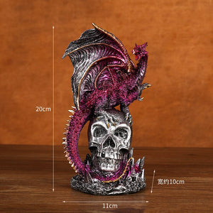 Resin Crafts Halloween Decoration Battle Dragon Resin Decoration Skeleton Home Desktop and Gateway Decoration acacuss