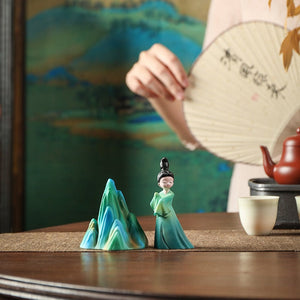 Resin Creative Color Changing Tea Ornaments Small tea pet Supportable Play Jiangshan Beauty Pen Holder Tea Ceremony Utensils acacuss
