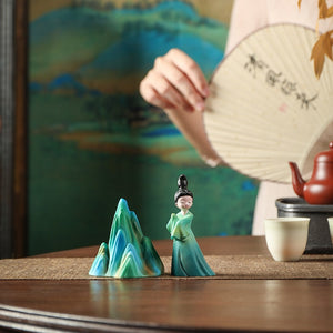 Resin Creative Color Changing Tea Ornaments Small tea pet Supportable Play Jiangshan Beauty Pen Holder Tea Ceremony Utensils acacuss