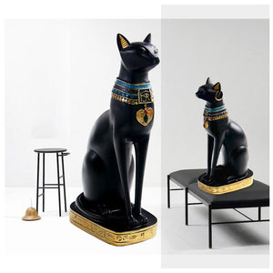 Resin Egyptian Cat Bastet Figurine Anime Egyptian Goddess Statue Sculpture Home Bar Office Desktop Decoration(Large) acacuss