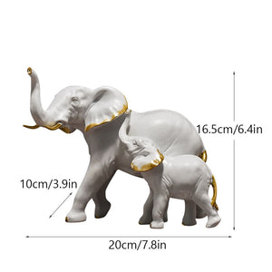 Resin Elephant Figurines for Interior Fortune Lucky Ornament Home Collection Decoration Accessorie Living Room Object acacuss