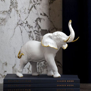 Resin Elephant Figurines for Interior Fortune Lucky Ornament Home Collection Decoration Accessorie Living Room Object acacuss