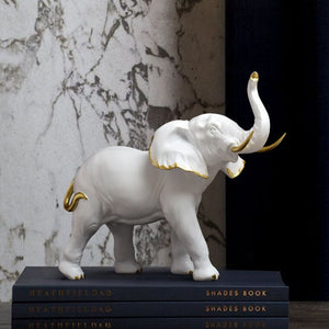 Resin Elephant Figurines for Interior Fortune Lucky Ornament Home Collection Decoration Accessorie Living Room Object acacuss