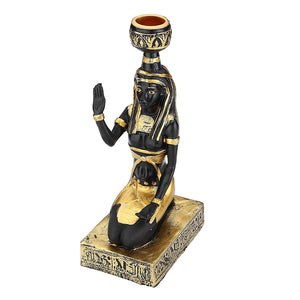 Resin Figurines Candleholder Retro Ancient Egyptian Goddess Sphinx Anubis Shape Candlestick Crafts Home Decorative Ornaments acacuss