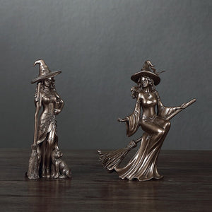 Resin Figurines Witch Decoration Home Room Decoration Accessories Office Desk Decoration Statue Witch Sculpture Home Decor 2023 acacuss