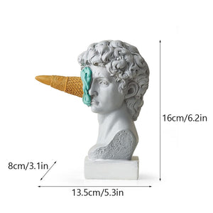 Resin Horse Head with Ice Cream Statue Figurines Classic Roman Greek Sculpture Interior Modern Art Ornament Decortion acacuss