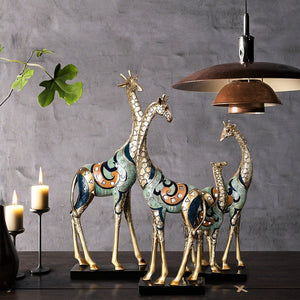 Resin LUCKY Deer Elk Figurine Statue Home Living Room Decor Crafts Sculpture Creative Gifts Modern Desktop Ornament acacuss