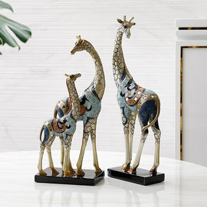 Resin LUCKY Deer Elk Figurine Statue Home Living Room Decor Crafts Sculpture Creative Gifts Modern Desktop Ornament acacuss