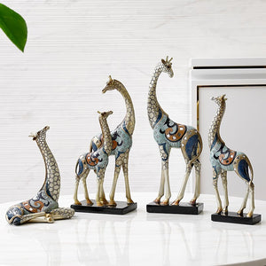Resin LUCKY Deer Elk Figurine Statue Home Living Room Decor Crafts Sculpture Creative Gifts Modern Desktop Ornament acacuss