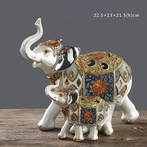 Resin LUCKY Deer Elk Figurine Statue Home Living Room Decor Crafts Sculpture Creative Gifts Modern Desktop Ornament acacuss