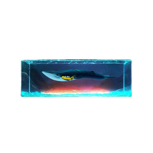Resin Ocean Blue Whale Epoxy Decoration Diver Desktop Handicraft Creative Birthday Gift acacuss