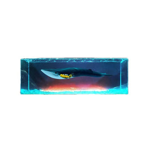Resin Ocean Blue Whale Epoxy Decoration Diver Desktop Handicraft Creative Birthday Gift acacuss