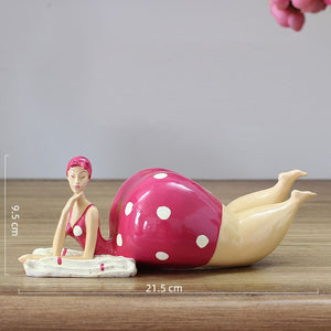 Resin Portrait Figurines Chubby Beauty Ornaments Art Statue Desk Decoration Figure Sculpture Home Decoration Accessories Modern acacuss