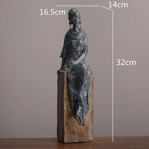 Resin Simulation Character Ornament African Style Earrings Abstract Figure Sculpture Decorative Figurines Home Decoration acacuss
