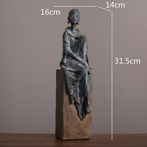 Resin Simulation Character Ornament African Style Earrings Abstract Figure Sculpture Decorative Figurines Home Decoration acacuss