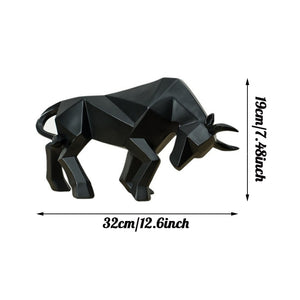 Resin Statue Bull Red Sculpture Home Decor Animal Figurine Nordic Home Decoration Tabletop Statues Bulls Figurines Cabinet acacuss