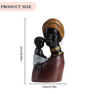 Resin Tribal Female Statue Ornaments Vintage African Women Figurine Collectible Art Handicrafts Home Decor for TV Cabinet acacuss