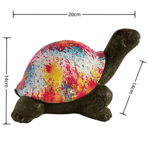Resin Turtle Ornament Colorful Water Transfer Turtle Statue Ornament Home Decoration Living Room Office Graffiti Ornament Gifts acacuss