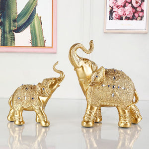 Resin crafts Thailand elephant gold and silver ornament elephant home entrance TV cabinet animal ornaments decoration acacuss
