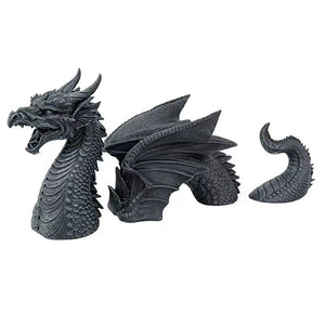 Resin decorative decorations black and white three section flying dragon statue garden decorations resin crafts acacuss