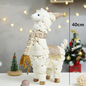 Retractable Xmas Reindeer Doll christmas decoration Navidad Figurine New Year Elk Toys Kid Xmas Gift Christmas tree Ornaments acacuss