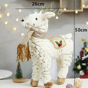 Retractable Xmas Reindeer Doll christmas decoration Navidad Figurine New Year Elk Toys Kid Xmas Gift Christmas tree Ornaments acacuss