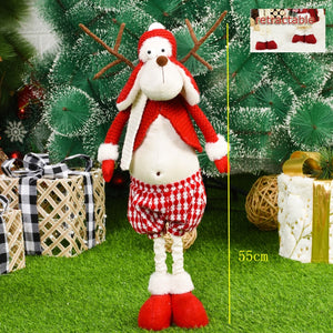 Retractable Xmas Reindeer Doll christmas decoration Navidad Figurine New Year Elk Toys Kid Xmas Gift Christmas tree Ornaments acacuss