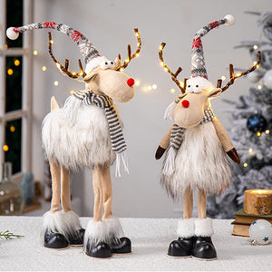 Retractable Xmas Reindeer Doll christmas decoration Navidad Figurine New Year Elk Toys Kid Xmas Gift Christmas tree Ornaments acacuss