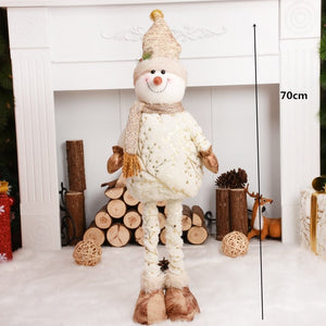 Retractable Xmas Reindeer Doll christmas decoration Navidad Figurine New Year Elk Toys Kid Xmas Gift Christmas tree Ornaments acacuss