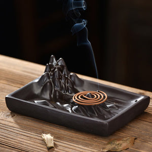 Retro Backflow Incense Burner Creative Ceramic Line Zen Incense Burner Home Teahouse DecorateDecoration acacuss