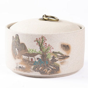 Retro Ceramic Storage Jars Household Tea Cans Moisture-proof Sealed Jars Household Living Room Tea Table Decoration Tea Sets acacuss