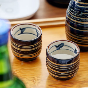 Retro Ceramic Wine Set Liquor Glass Wine Dispenser Japanese Sake Set Cup Pot Warmer Drinkware Spirits Barware Wedding Gifts acacuss