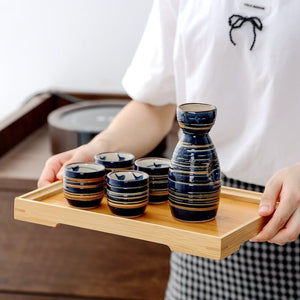 Retro Ceramic Wine Set Liquor Glass Wine Dispenser Japanese Sake Set Cup Pot Warmer Drinkware Spirits Barware Wedding Gifts acacuss